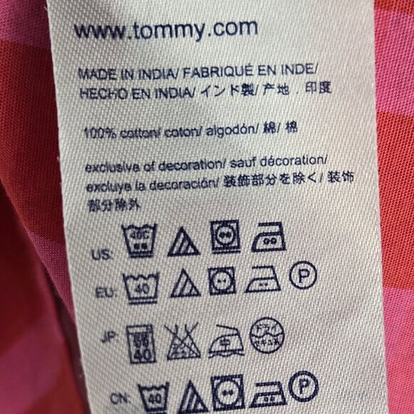 Tommy Hilfiger Size Large Pink Plaid Shirt Dress Button Front Sleevless Cotton - Picture 10 of 12